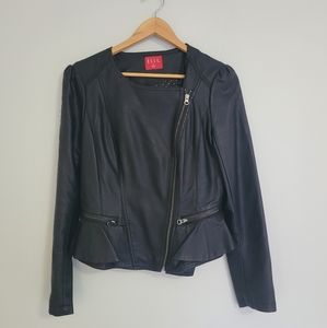 Black Faux Leather Moto Jacket
